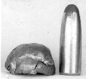 .411 diameter rifle mushroomed bullet